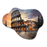 Beige Italy Colosseum Colosseo - Asymmetric Metal Wall Art