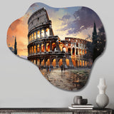 Beige Italy Colosseum Colosseo - Asymmetric Metal Wall Art