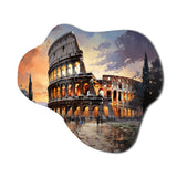 Beige Italy Colosseum Colosseo - Asymmetric Metal Wall Art