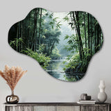 Japon Art Bamboo Forest - Asymmetric Metal Wall Art