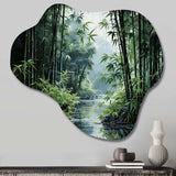 Japon Art Bamboo Forest - Asymmetric Metal Wall Art