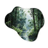 Japon Art Bamboo Forest - Asymmetric Metal Wall Art