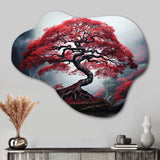 Red Japanese Maple - Asymmetric Metal Wall Art