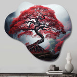 Red Japanese Maple - Asymmetric Metal Wall Art