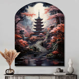 Japon Art Mystical Pagoda - Asymmetric Metal Wall Art