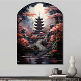 Japon Art Mystical Pagoda - Asymmetric Metal Wall Art