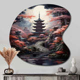 Japon Art Mystical Pagoda - Asymmetric Metal Wall Art