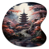 Japon Art Mystical Pagoda - Asymmetric Metal Wall Art