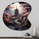 Japon Art Mystical Pagoda - Asymmetric Metal Wall Art