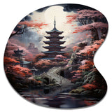 Japon Art Mystical Pagoda - Asymmetric Metal Wall Art