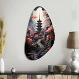 Japon Art Mystical Pagoda - Asymmetric Metal Wall Art