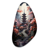 Japon Art Mystical Pagoda - Asymmetric Metal Wall Art