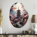 Japon Art Mystical Pagoda - Asymmetric Metal Wall Art