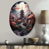 Japon Art Mystical Pagoda - Asymmetric Metal Wall Art