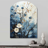 Japon Art Blue Serene Zen Minamlism Landscape II - Asymmetric Metal Wall Art