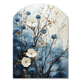 Japon Art Blue Serene Zen Minamlism Landscape II - Asymmetric Metal Wall Art