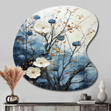 Japon Art Blue Serene Zen Minamlism Landscape II - Asymmetric Metal Wall Art