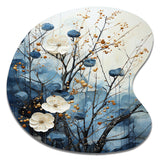 Japon Art Blue Serene Zen Minamlism Landscape II - Asymmetric Metal Wall Art