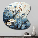 Japon Art Blue Serene Zen Minamlism Landscape II - Asymmetric Metal Wall Art