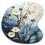 Japon Art Blue Serene Zen Minamlism Landscape II - Asymmetric Metal Wall Art