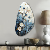 Japon Art Blue Serene Zen Minamlism Landscape II - Asymmetric Metal Wall Art