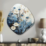 Japon Art Blue Serene Zen Minamlism Landscape II - Asymmetric Metal Wall Art