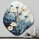 Japon Art Blue Serene Zen Minamlism Landscape II - Asymmetric Metal Wall Art