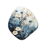 Japon Art Blue Serene Zen Minamlism Landscape II - Asymmetric Metal Wall Art