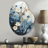 Japon Art Blue Serene Zen Minamlism Landscape II - Asymmetric Metal Wall Art