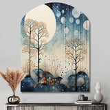 Japon Art Blue Serene Zen Minamlism Landscape III - Asymmetric Metal Wall Art