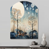 Japon Art Blue Serene Zen Minamlism Landscape III - Asymmetric Metal Wall Art