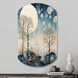 Japon Art Blue Serene Zen Minamlism Landscape III - Asymmetric Metal Wall Art