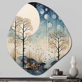 Japon Art Blue Serene Zen Minamlism Landscape III - Asymmetric Metal Wall Art