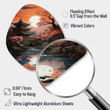 Japon Art Shrine At Twilight II - Asymmetric Metal Wall Art