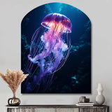 Ethereal Glow Jellyfish I - Asymmetric Metal Wall Art