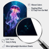 Ethereal Glow Jellyfish I - Asymmetric Metal Wall Art