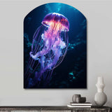 Ethereal Glow Jellyfish I - Asymmetric Metal Wall Art