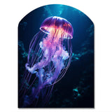 Ethereal Glow Jellyfish I - Asymmetric Metal Wall Art