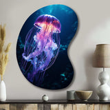 Ethereal Glow Jellyfish I - Asymmetric Metal Wall Art