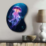 Ethereal Glow Jellyfish I - Asymmetric Metal Wall Art