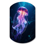 Ethereal Glow Jellyfish I - Asymmetric Metal Wall Art