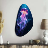 Ethereal Glow Jellyfish I - Asymmetric Metal Wall Art