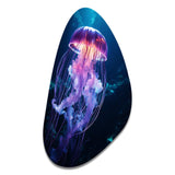 Ethereal Glow Jellyfish I - Asymmetric Metal Wall Art