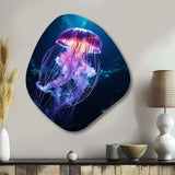 Ethereal Glow Jellyfish I - Asymmetric Metal Wall Art