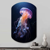 Ethereal Glow Jellyfish II - Asymmetric Metal Wall Art