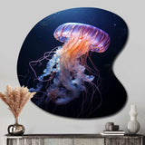 Ethereal Glow Jellyfish II - Asymmetric Metal Wall Art