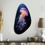 Ethereal Glow Jellyfish II - Asymmetric Metal Wall Art