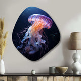 Ethereal Glow Jellyfish II - Asymmetric Metal Wall Art