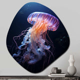 Ethereal Glow Jellyfish II - Asymmetric Metal Wall Art