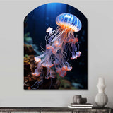 Jellyfish Luminescent Beauty II - Asymmetric Metal Wall Art